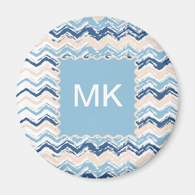 Aimant Motif Chevron de l'océan Pacifique (Devant)