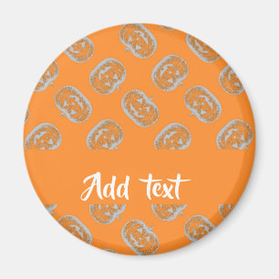 Aimant motif citrouille orange