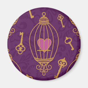 Aimant Motif-Clés-Coeurs