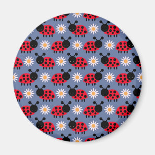 Aimant Motif coccinelles et pâquerettes