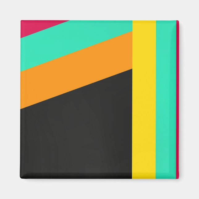 Aimant Motif coloré à rayures modernes (Devant)