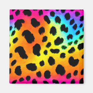 Aimant Motif coloré Rainbow Cheetah sans couture
