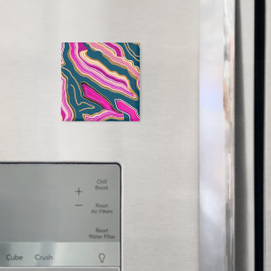 Aimant Motif d'agate rose et bleu