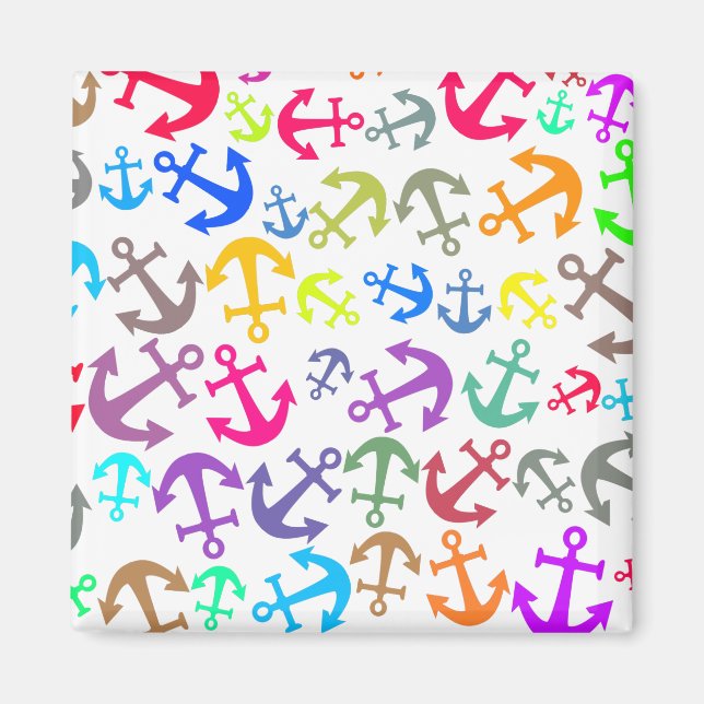 Aimant Motif d'Ancre de bateau coloré (Devant)