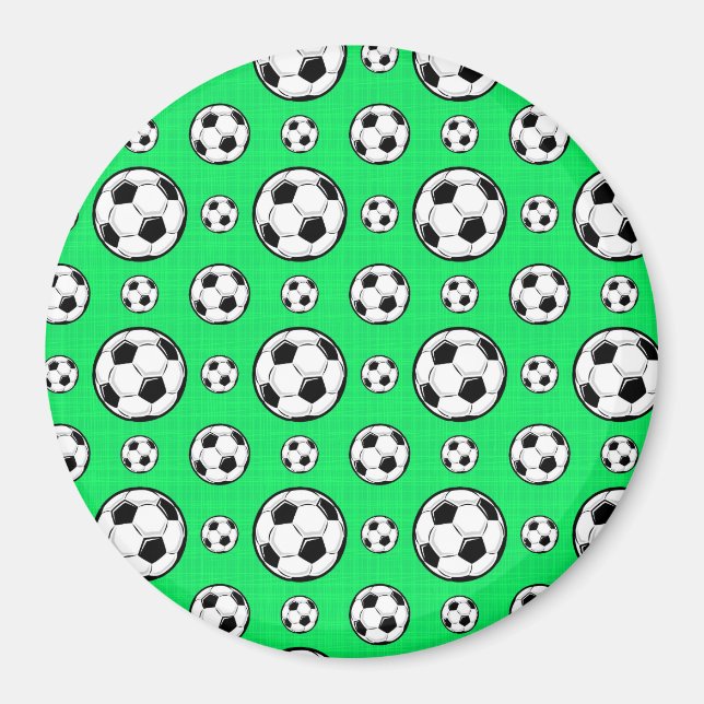 Aimant Motif de balle de soccer vert Neon (Devant)