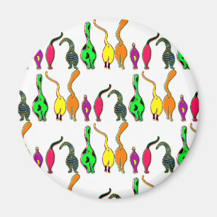 Aimant Motif de boutons de chats colorés