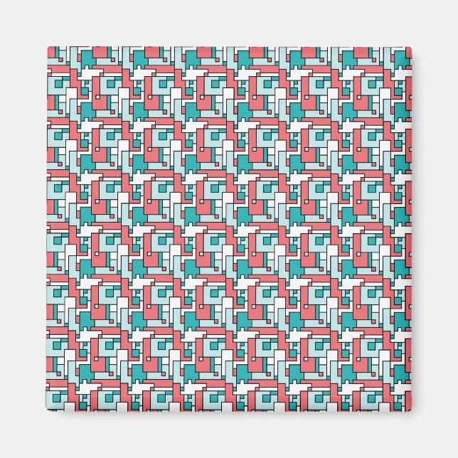 Aimant Motif de briques rétro (Devant)
