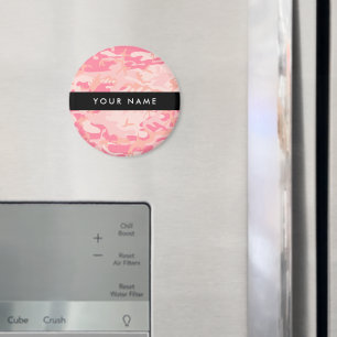 Aimant Motif de camouflage rose, Votre nom, Personnaliser