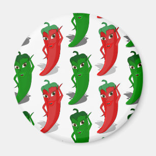Aimant Motif De Cartoon Rouge Et Vert Pepper Divas