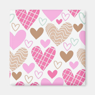 Aimant motif de coeurs Abstraits