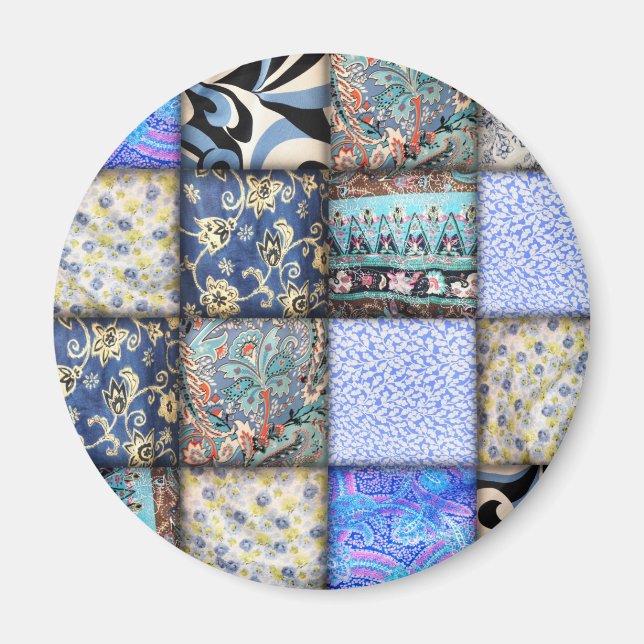 Aimant Motif de courtepointe Blue Faux (Devant)