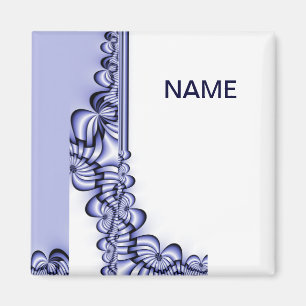Aimant Motif de design graphique - bleu blanc + votre tex