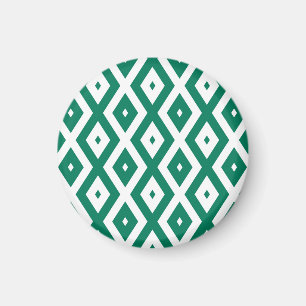 Aimant Motif de diamant vert et blanc