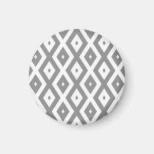 Aimant Motif de diamants gris et blanc