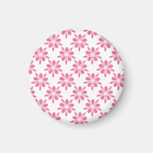Aimant Motif de fleur assez rose et blanc de flocon de