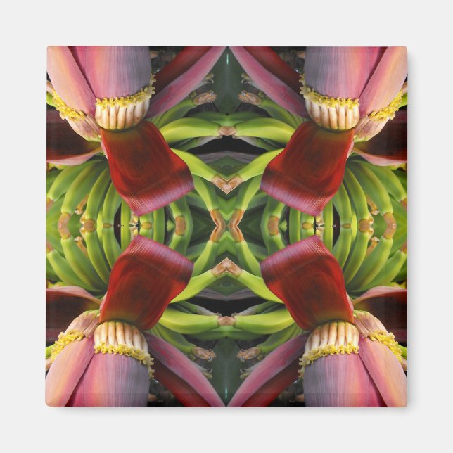 Aimant Motif de fleurs bananes (Devant)