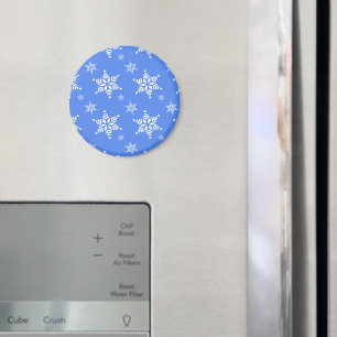 Aimant Motif de flocons de neige, Flakes blancs, Neige, B