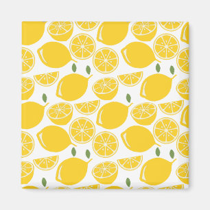 Aimant Motif de fruits de citron jaune