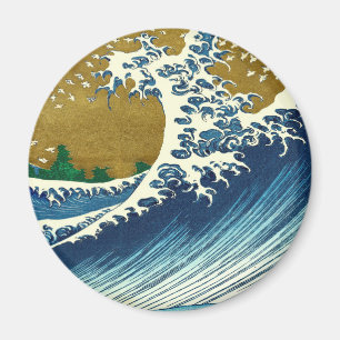 Aimant Motif de la Grande Vague de Hokusai : Art Ukiyo-e 