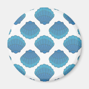 Aimant Motif de mosaïque Blue Seashell