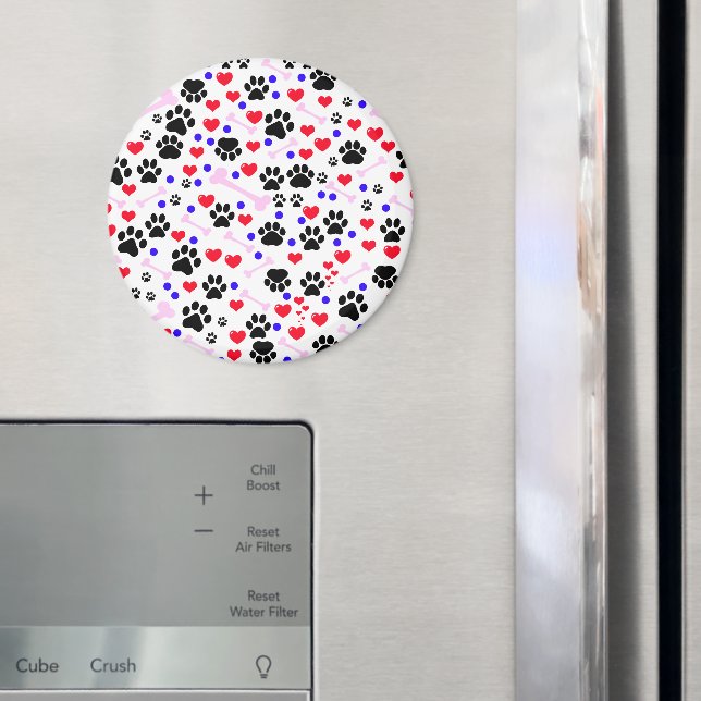 Aimant Motif De Pâtes, Pâtes De Chien, Pâtes Noires, Coeu (In situ (réfrigérateur))