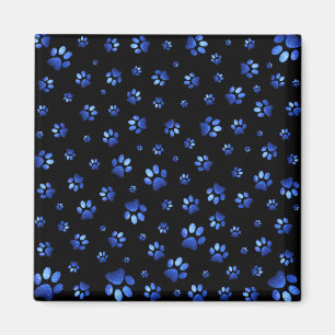 Aimant Motif de patte de chien de parties scintillant ble