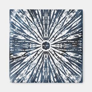 Aimant Motif de radial d'encre d'indigo