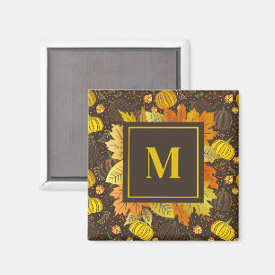 Aimant Motif de récolte de citrouilles d'automne