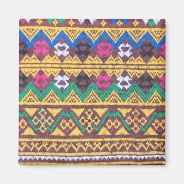 Aimant Motif de soie thaïlandais tissé à la main (Devant)