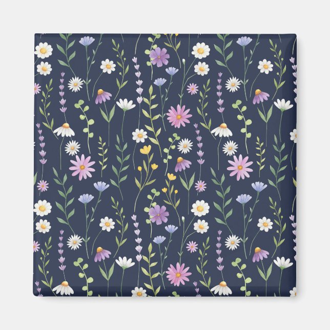 Aimant Motif de surface floral - Fleurs de printemps à la (Devant)
