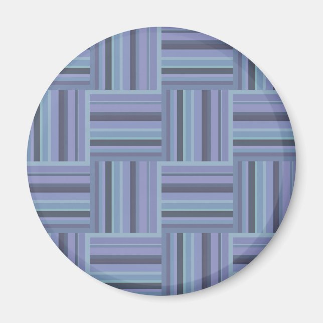 Aimant Motif de tissage à rayures bleu-gris (Devant)