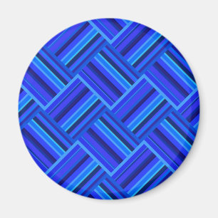 Aimant Motif de tissage diagonal rayures bleues