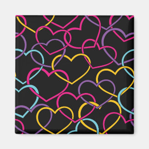 Aimant Motif de Valentine avec des coeurs de couleur
