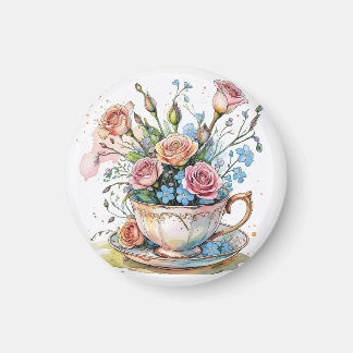 Aimant Motif de vigne florale – Art boho aquarelle doux
