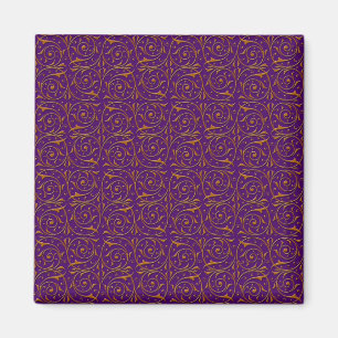 Aimant Motif de vigne or et violet