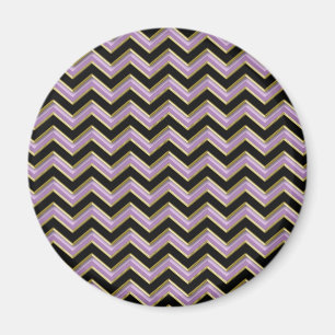 Aimant Motif de zigzag de noir d'or d'améthyste
