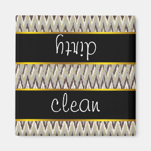 Aimant Motif de zigzag d'iKat de café et de sauge