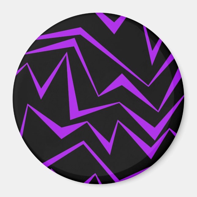 Aimant motif de zigzag géométrique Abstrait, audacieux et (Devant)