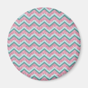 Aimant Motif de zigzag rose de parties scintillantes
