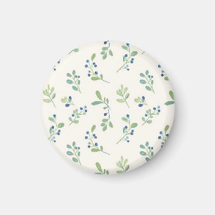 Aimant Motif délicat de myrtille et d'eucalyptus