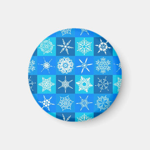 Aimant Motif des flocons bleus