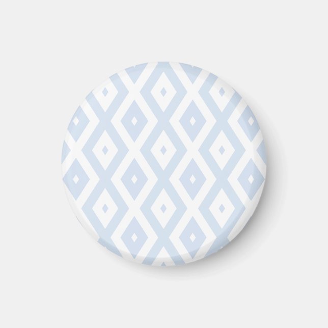 Aimant Motif diamant bleu pâle et blanc (Devant)