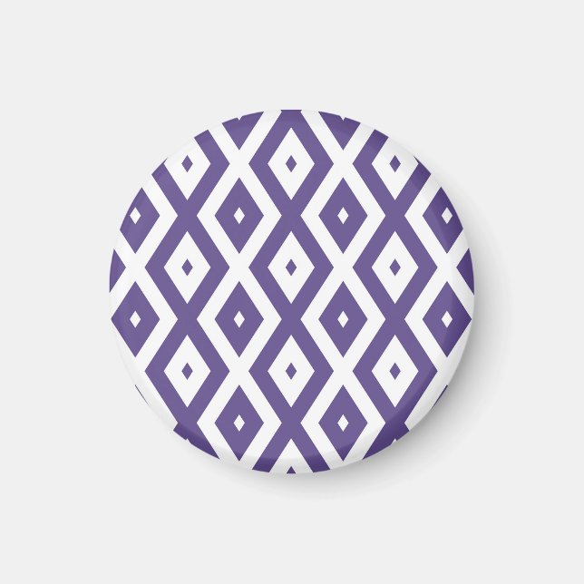 Aimant Motif diamant ultra violet et blanc (Devant)