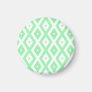 Aimant Motif diamant vert et blanc