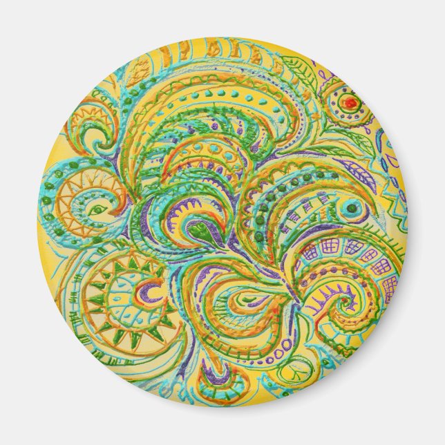 Aimant Motif d'Imaginaire d'art populaire (Devant)