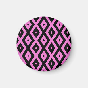 Aimant Motif en diamant rose et noir