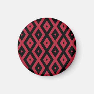 Aimant Motif en diamant rouge et noir