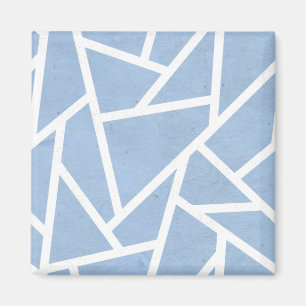 Aimant Motif en mosaïque bleu pâle et blanc