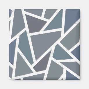 Aimant Motif en mosaïque gris bleu