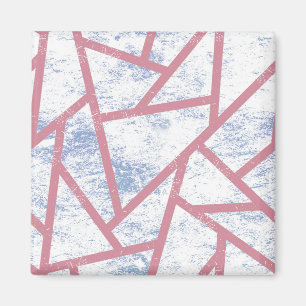 Aimant Motif en mosaïque rose et bleu